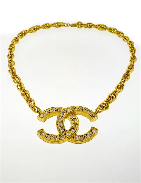 vintage chanel gold chain necklace|pre owned chanel jewellery.